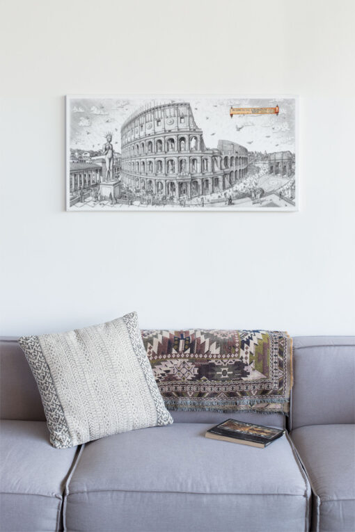 Colossuem Rome Artwork Canvas Print