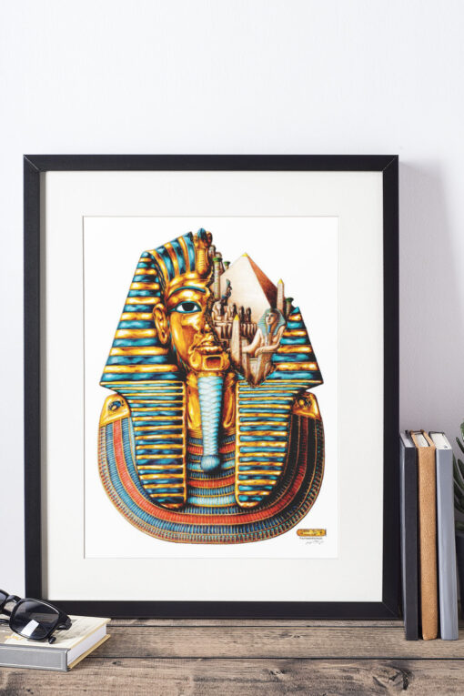 Tutankhamum artwork print framed