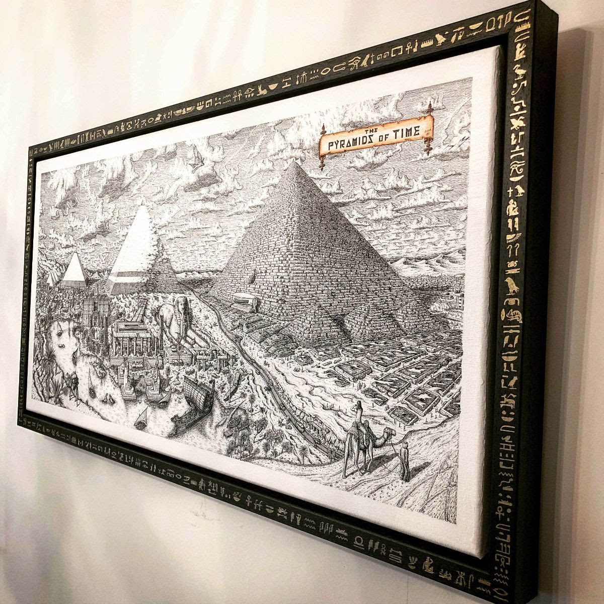 Pyramids pen and ink map artwork