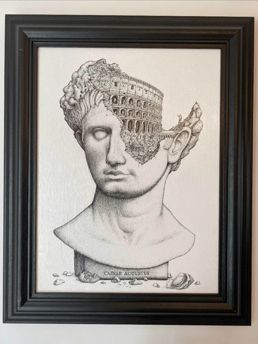 Ceasar Augustus pen and ink map artwork